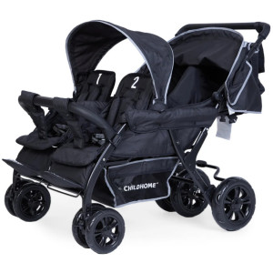 Poussette Quadruple 4 enfants Autobrake "Noir" Childhome