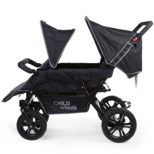 Poussette Two by Two  4 enfants "Noir" Childhome