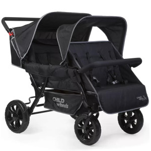 Poussette Two by Two  4 enfants "Noir" Childhome