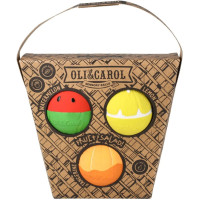 Coffret de balles sensorielles bébé  en caoutchouc naturel "Salade de Fruits" Oli & Carol