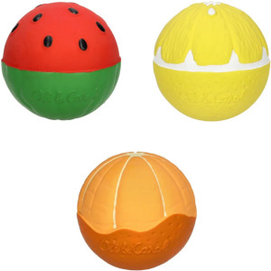 Coffret de balles sensorielles bébé  en caoutchouc naturel "Salade de Fruits" Oli & Carol