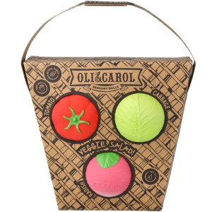 Coffret de balles sensorielles bébé  en caoutchouc naturel "Salade de Légumes" Oli & Carol