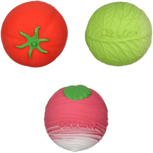 Coffret de balles sensorielles bébé  en caoutchouc naturel "Salade de Légumes" Oli & Carol
