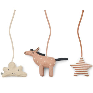 Jouets à suspendre pour portique en coton bio Aya "Licorne" (x3)