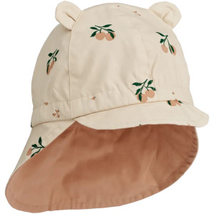 Chapeau saharienne bébé réversible en coton bio Gorm "Pêches" Liewood