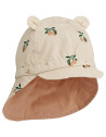 Chapeau saharienne bébé réversible en coton bio Gorm "Pêches"