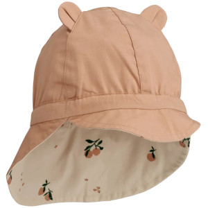 Chapeau saharienne bébé réversible en coton bio Gorm "Pêches" Liewood