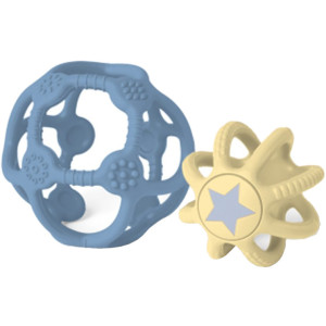 Balles sensorielles en silicone "Bleu/Jaune" (x2) Little L