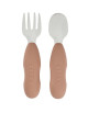 Set de 2 Pré-couverts en silicone et inox "Praline" (10 mois et +)