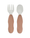 Set de 2 Pré-couverts en silicone et inox "Praline" (10 mois et +)