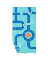 Serviette de plage enfant en microfibre (140 x 70 cm) "Circuit Bleu" Quut