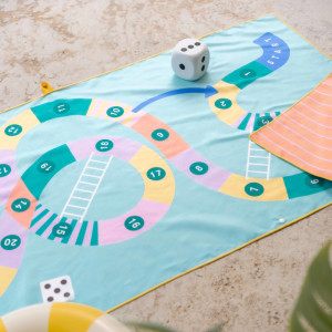 Serviette de plage en microfibre (180 x 100 cm) "Echelles & Serpents" 