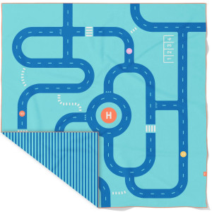Serviette de plage en microfibre (180 x 180 cm) "Circuit Bleu" Quut