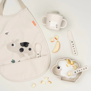 Bavoir à élastique imperméable "Tiny Farm Sand" (2-5 ans) Done by Deer
