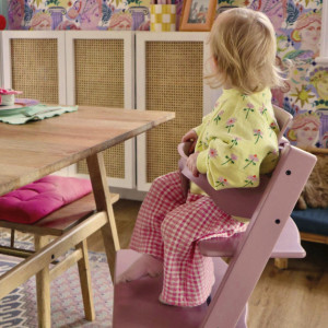 Chaise haute  enfant évolutif tripp trapp en bois "Mauve Bruyère" Stokke