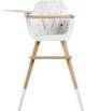 Chaise haute bébé en bois "Ovo Plus One" avec harnais blanc