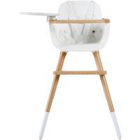 Chaise haute bébé évolutive en bois "Ovo Plus One" avec harnais blanc