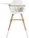 Chaise haute bébé en bois "Ovo Plus One" avec harnais blanc