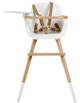 Chaise haute bébé en bois "Ovo Luxe One" avec harnais simili-cuir