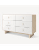 Commode en bois 6 tiroirs Rhea "Bouleau"
