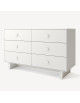 Commode en bois 6 tiroirs Rhea "Blanc"