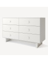 Commode en bois 6 tiroirs Rhea "Blanc"
