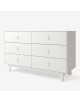 Commode en bois 6 tiroirs Sparrow "Blanc"