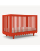 Lit bébé évolutif 70x140 en bois Moss "Rouge"