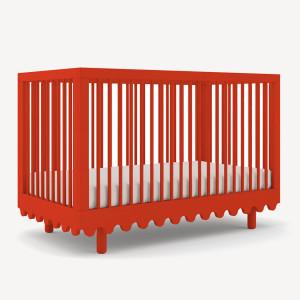 Lit bébé évolutif 70x140 en bois Moss "Rouge" Oeuf NYC