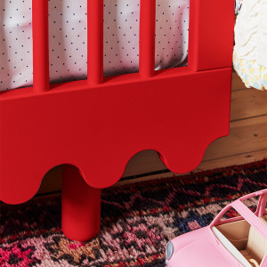 Lit bébé évolutif 70x140 en bois Moss "Rouge" Oeuf NYC