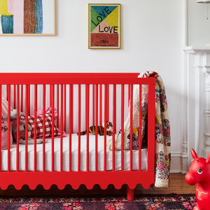 Lit bébé évolutif 70x140 en bois Moss "Rouge" Oeuf NYC