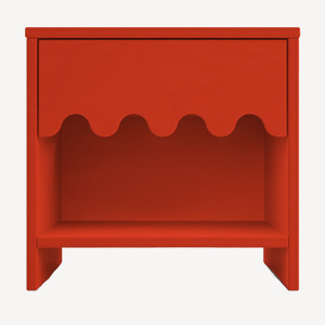 Table de chevet en bois Moss "Rouge"