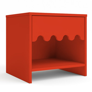 Table de chevet en bois Moss "Rouge"