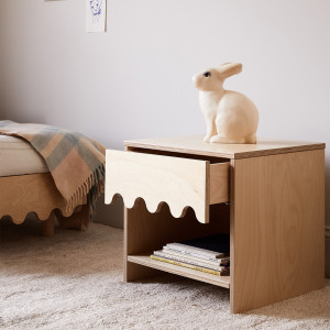 Table de chevet en bois Moss "Bouleau"