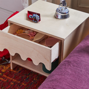 Table de chevet en bois Moss "Bouleau"