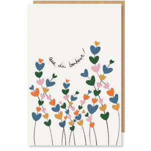 Carte Postale FLEURS "Que du bonheur !" Maison Mapa-chali
