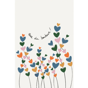 Carte Postale FLEURS "Que du bonheur !" Maison Mapa-chali