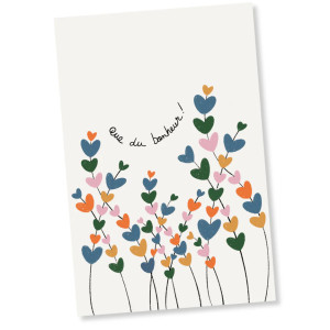 Carte Postale FLEURS "Que du bonheur !" Maison Mapa-chali