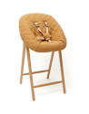 Chaise Haute bébé évolutive 2-en-1 en bois TOBO "White" + Coque Newborn "Camel"