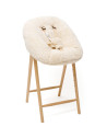 Chaise Haute bébé évolutive 2-en-1 en bois TOBO "Naturel" + Coque Newborn "Fur"