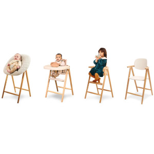 Chaise haute évolutive bébé et enfant en bois Tobo "Natural" Charlie Crane