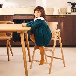 Chaise haute évolutive bébé et enfant en bois Tobo "Natural" Charlie Crane