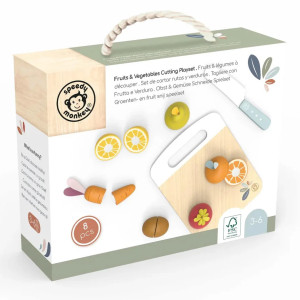 Fruits et légumes à découper en bois (3-6 ans) Speedy Monkey