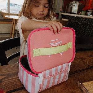 Sac Repas isotherme en PET recyclé "Pink Stripes" Hello Hossy