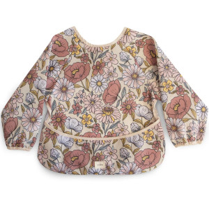 Bavoir manches longues imperméable (6-24 mois) "Retro Flowers" Mushie