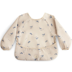 Bavoir manches longues imperméable (6-24 mois) "Baleines" Mushie