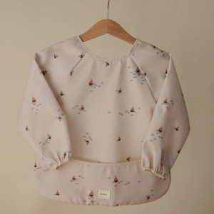 Bavoir manches longues imperméable (6-24 mois) "Baleines" Mushie