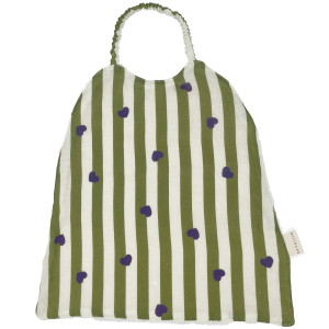 Bavoir à élastique en coton César "Stripe & Love" Milinane
