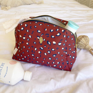 Trousse de toilette en coton Jade "Graou Brique" Milinane