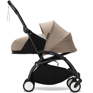 Base noire et capote "Taupe" pour poussette YOYO 0+ Stokke
